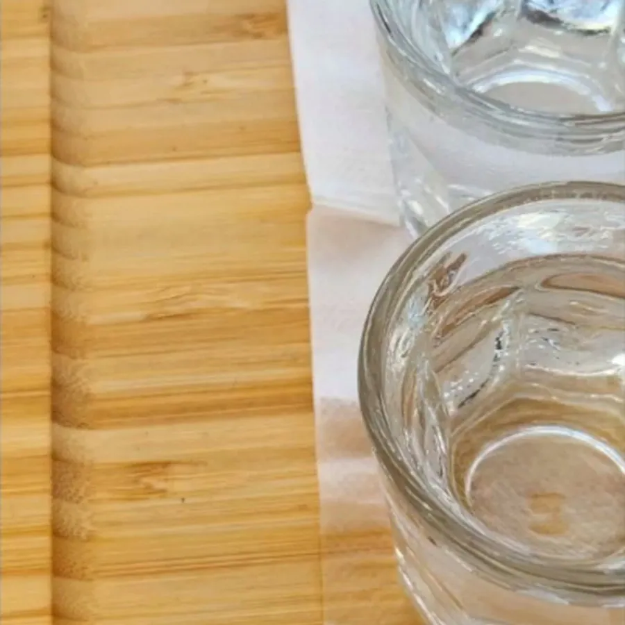 Two glasses poured and waiting